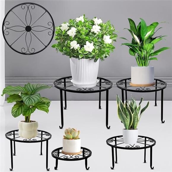 5 Pack Metal Plant Stands for Flower Pot,Heavy Duty Potted Holder,Indoor Outdoor - Picture 7 of 7